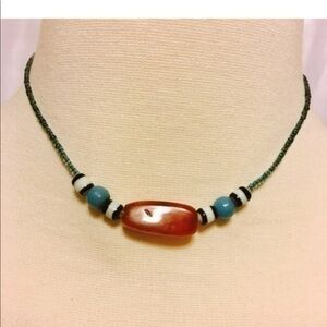 Unisex Stone Minimalistic Beaded Necklace